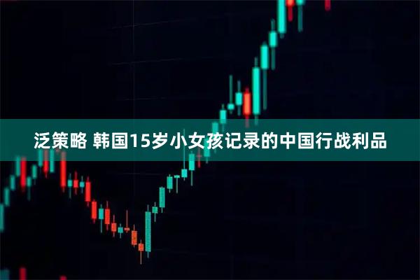泛策略 韩国15岁小女孩记录的中国行战利品